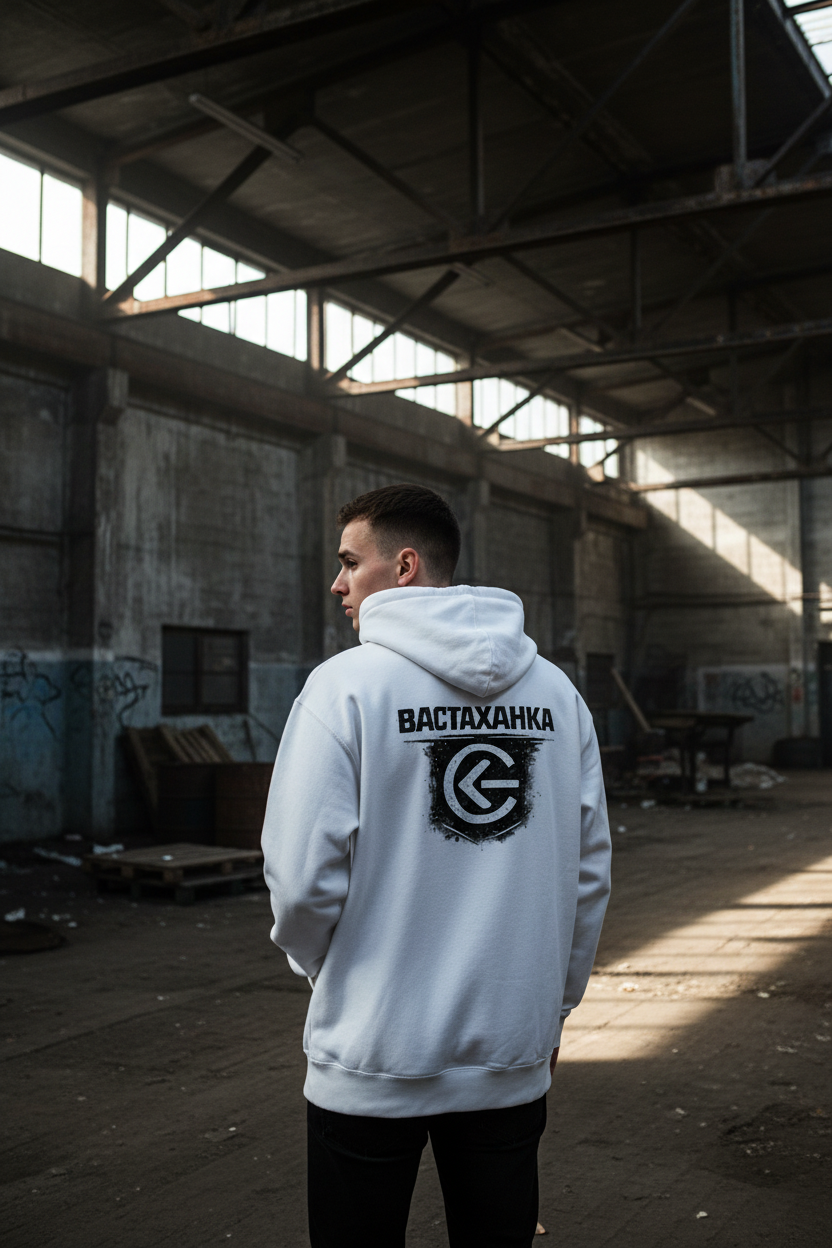 Mies teollisuushallissa