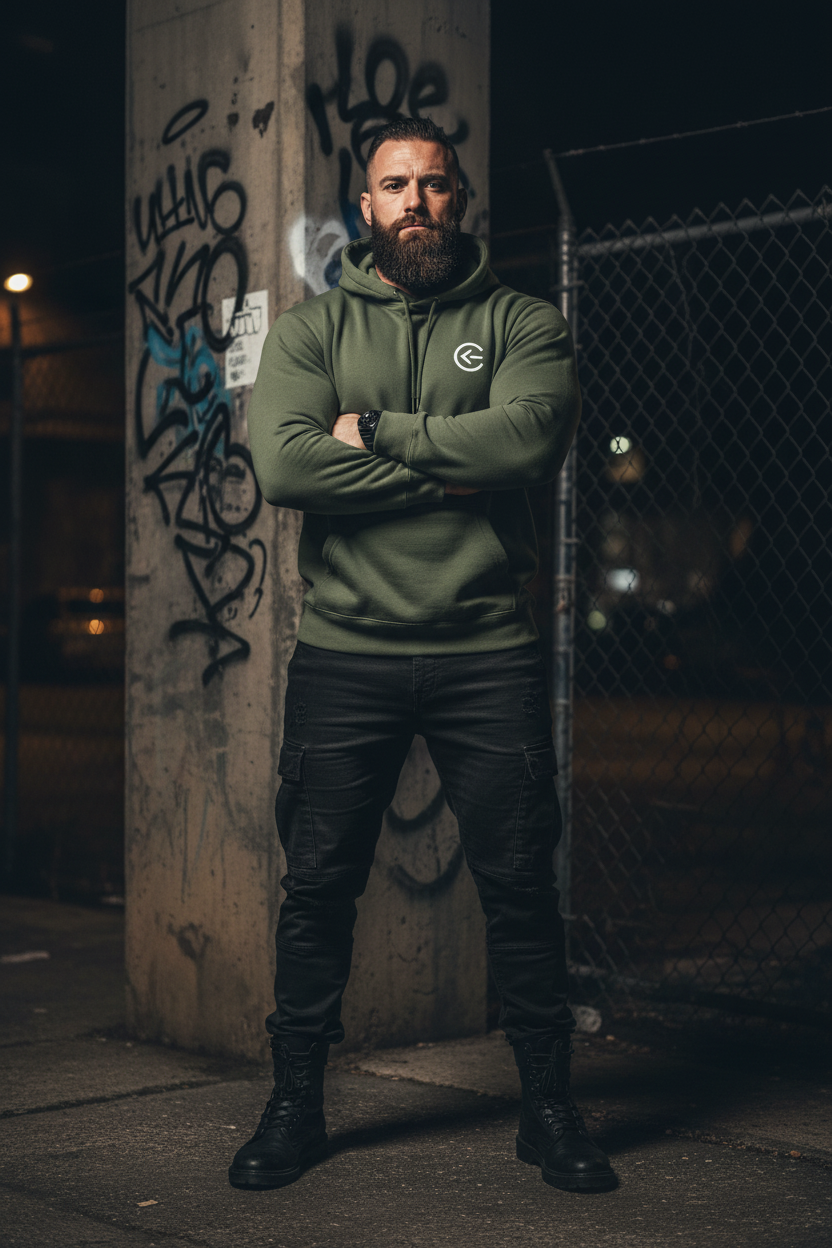 Nuolilogo Huppari Military Green - mies